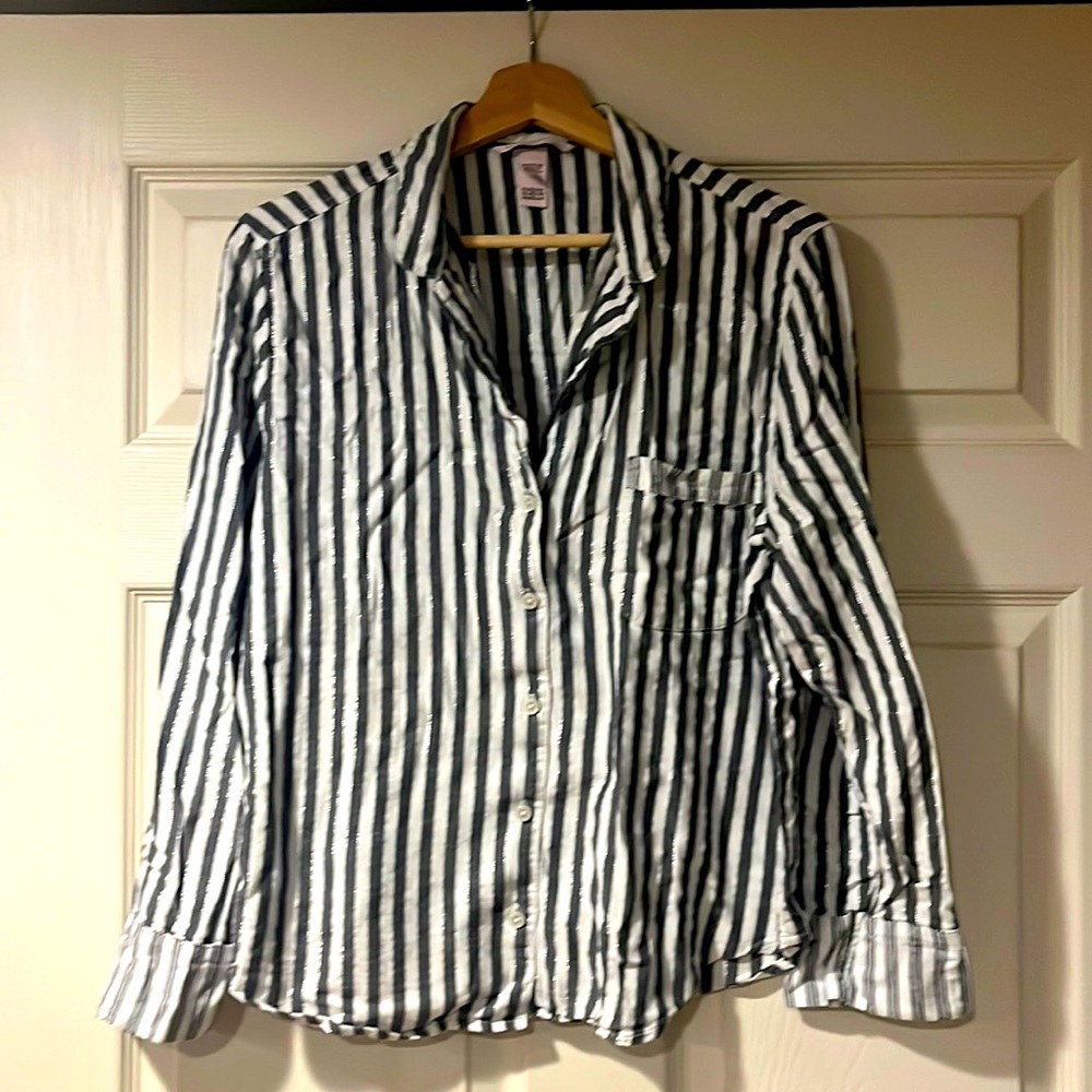 Victoria’s Secret Gray Striped PJ Set